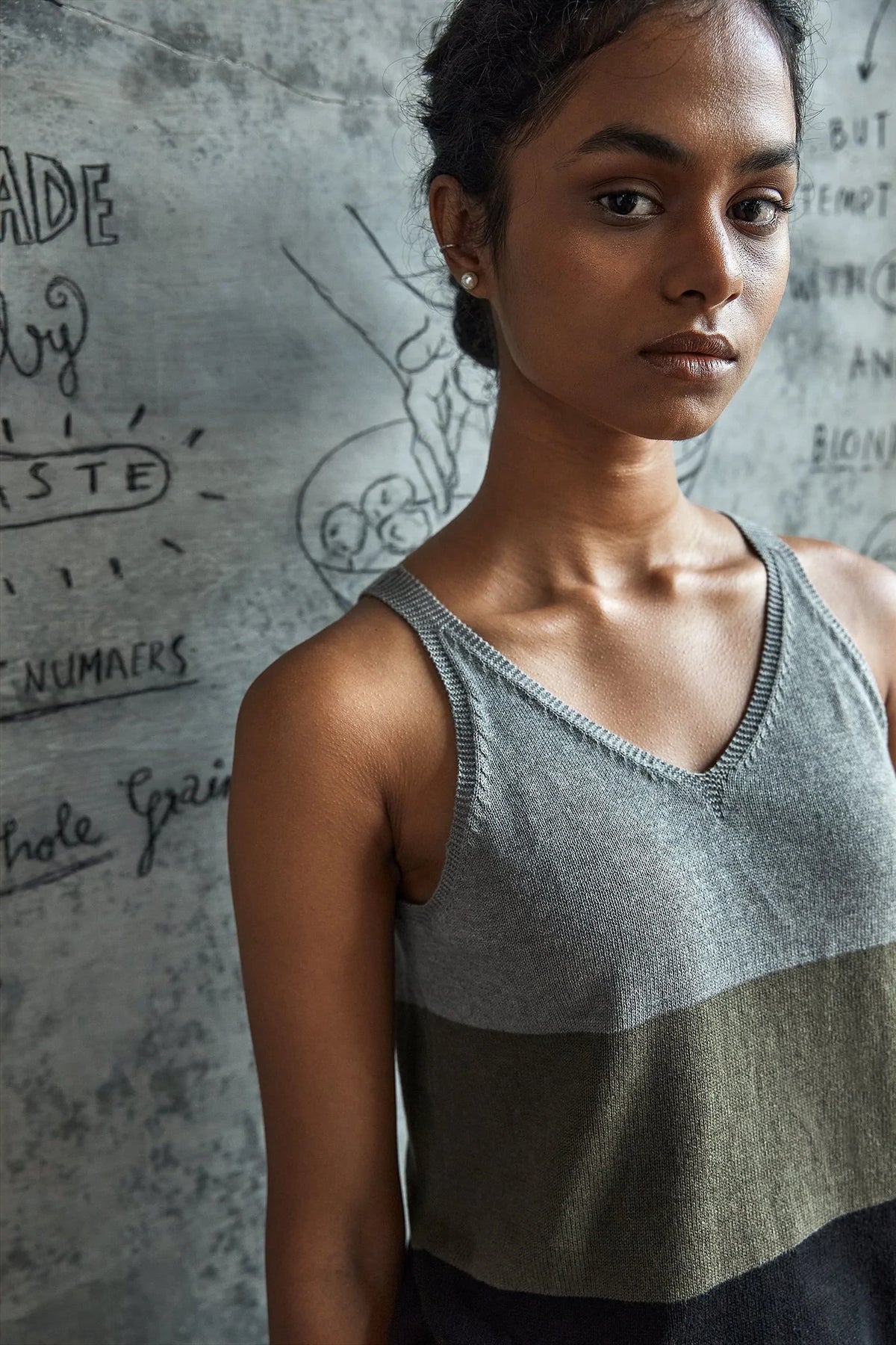 Mossy Knitted V-Neck Tank Top