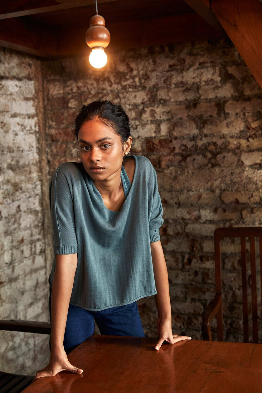 Vintage Blue Wide Top