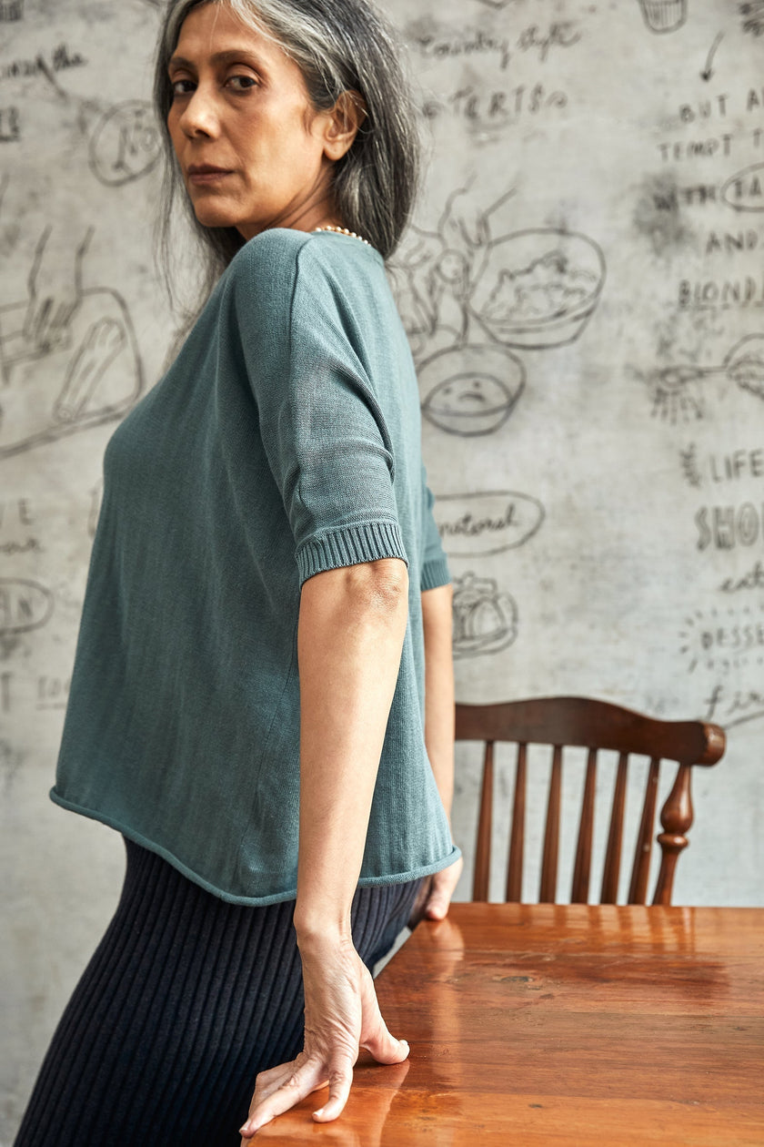 Vintage Blue Wide Top